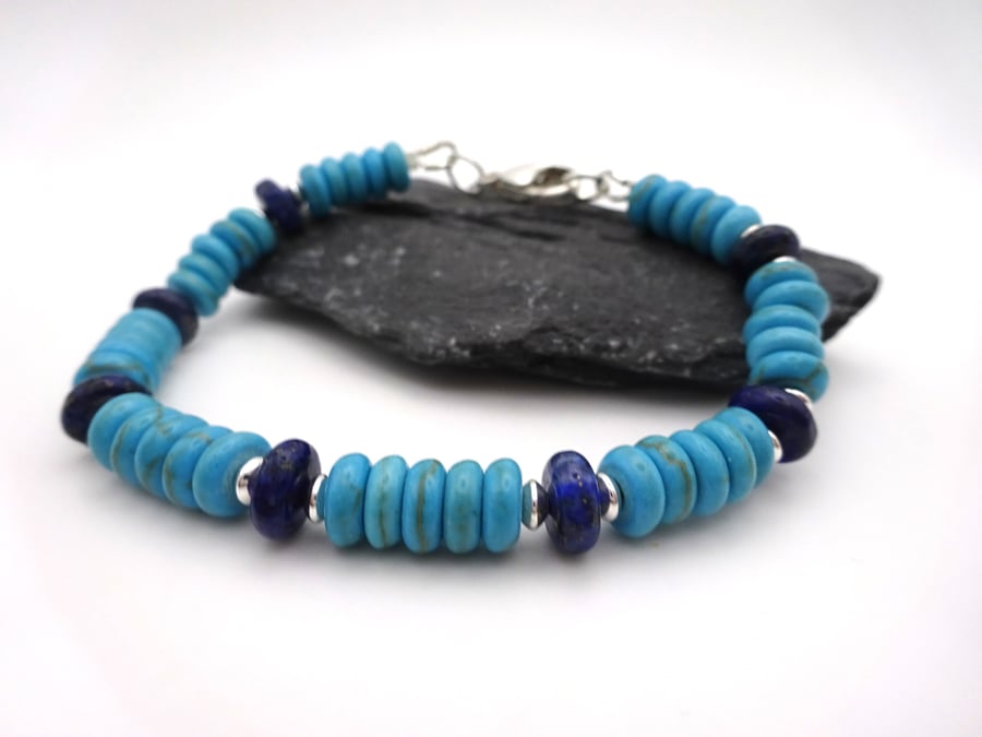 blue Howlite and Lapis bracelet