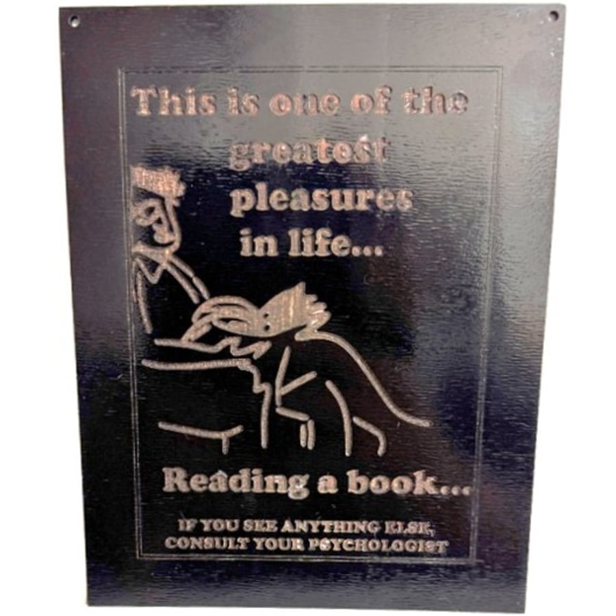 Funny “Reading a Book” Optical Illusion Sign - FREE UK SHIPPING
