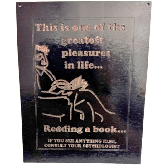 Funny “Reading a Book” Optical Illusion Sign - FREE UK SHIPPING