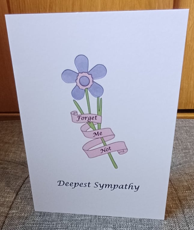 A6 Deepest Sympathy Greeting Card (Forget Me Not)