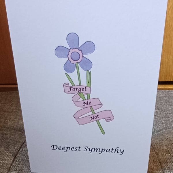A6 Deepest Sympathy Greeting Card (Forget Me Not)