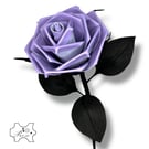 Lilac purple leather rose  - Leather anniversary gift