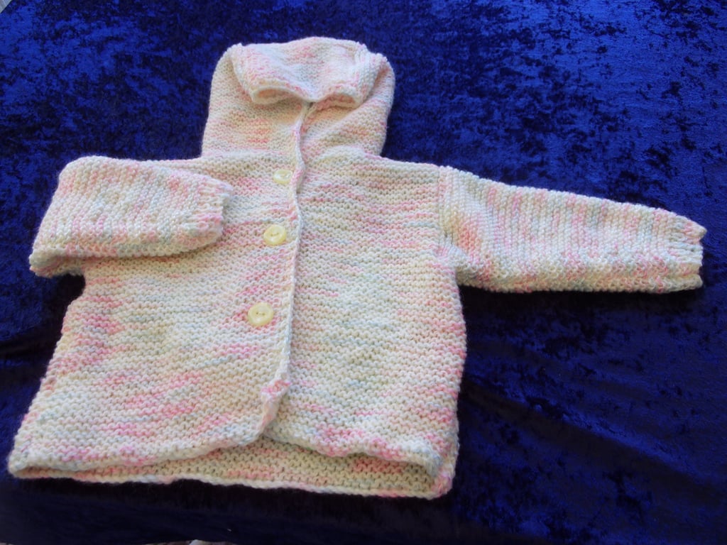 20 inch Garter Stitch Hooded Jacket
