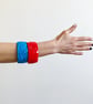 Large Sky Blue Floral Cuff Bangle  - Image 4