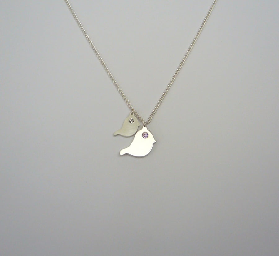 Sterling silver bird necklace