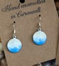 Sea and beach enamelled earrings 
