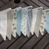 Bunting - 12 flags 9ft long in Ivory and vintage blues