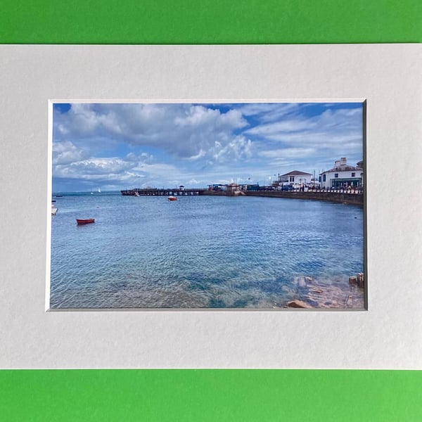 Swanage Old Pier Dorset - Photograph with White Mount and Backing Board