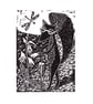 Foxy Shopping for Gloves.  Original Handmade Print  - Image 1