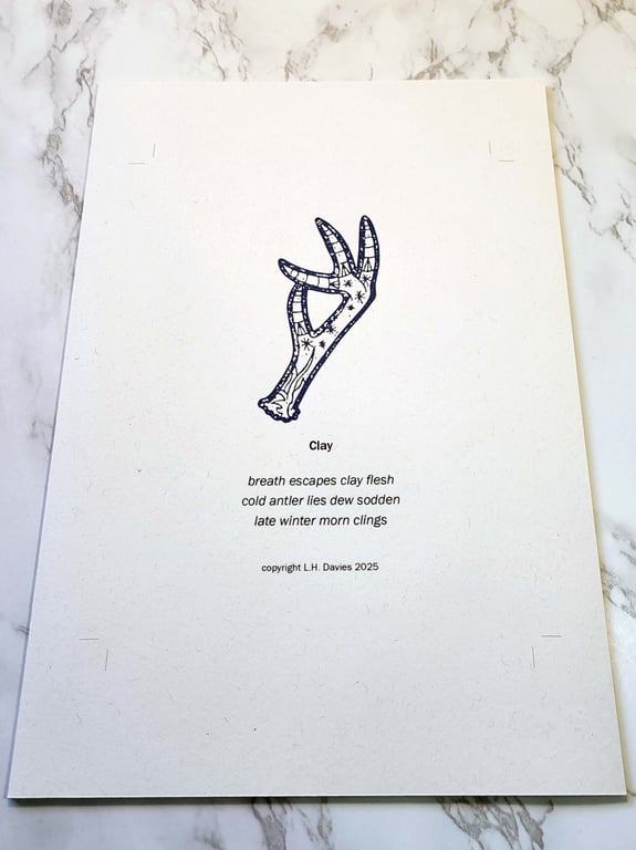 Haiku Poetry Art Print - 'Clay' Limited Edition