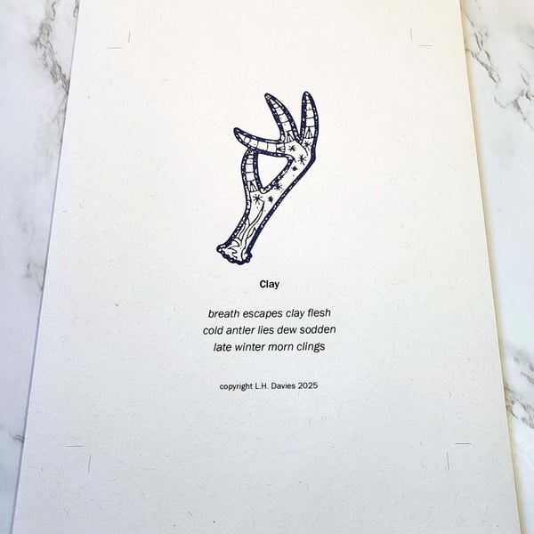 Haiku Poetry Art Print - 'Clay' Limited Edition