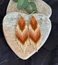 Handmade Miyuki seed bead fringe earrings in earthy tones - Image 2