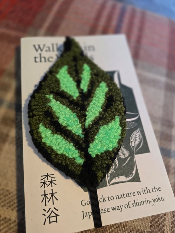 Punch Needle Large Plant Leaf Bookmark