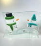 Christmas snowmen  ornament in fused glass  - Image 1