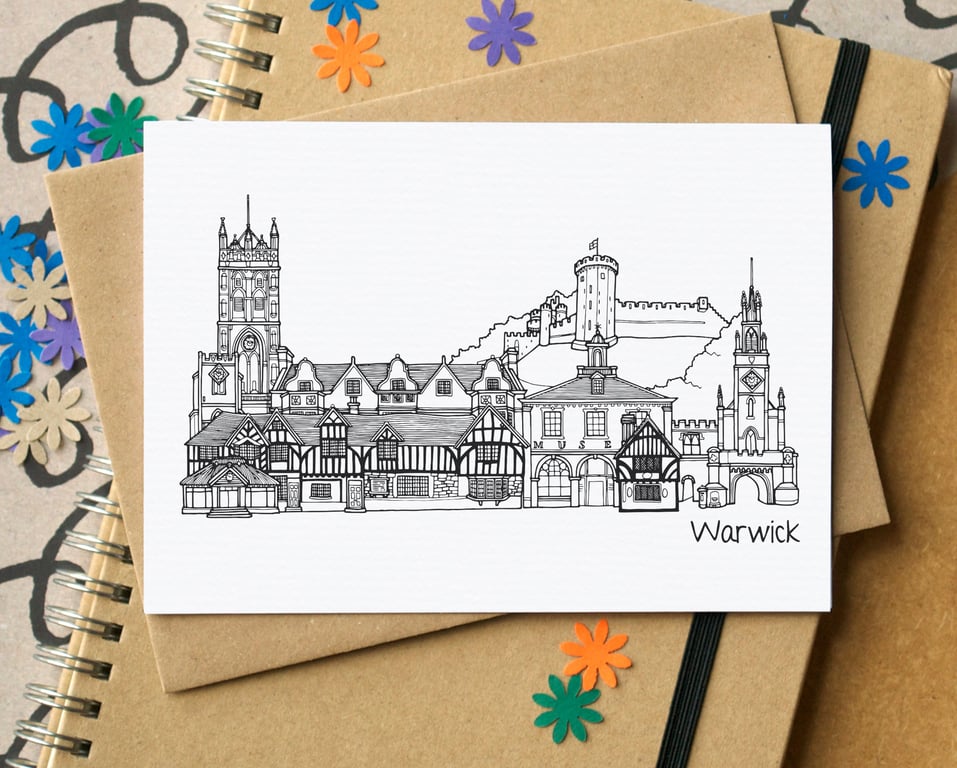 Warwick Skyline Greetings Card
