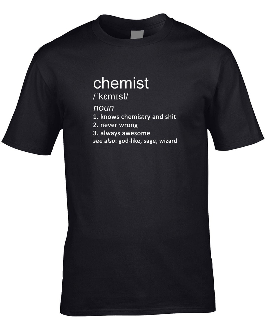 Chemist Men's Funny Definition T-Shirt Science Scientist Chemistry Lab Job Occup