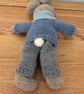 Knitted Rabbit in Blue Jumper and Grey Trousers  - Image 4