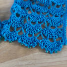 Blue Lace Beaded Scarf Crochet, crochet scarf, blue lace scarf, beaded scarf