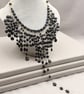  Cascading Sparkle Necklace With Black Pearls and Black Spinel - Image 4