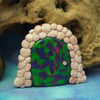 Dragon-scale Gnome Portal stone surround OOAK Sculpt Fairy Door