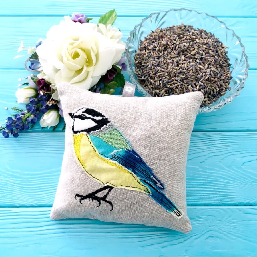 Blue Tit Linen Lavender Bags Personalised Gifts
