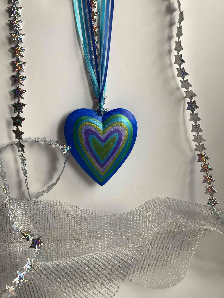 Abstract hearts wooden heart