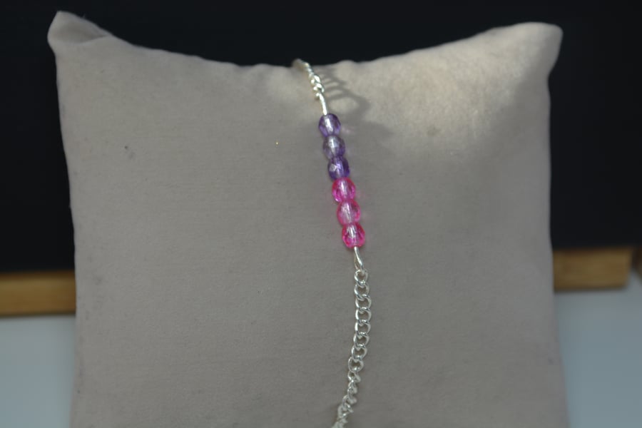 Pink and Purple bar bracelet