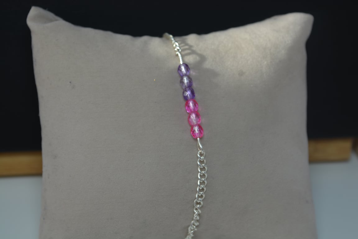 Pink and Purple bar bracelet