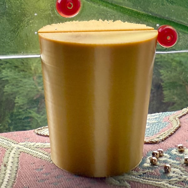 Set of 4 Gold Christmas tree pots, fused glass display stands, 4mm slot