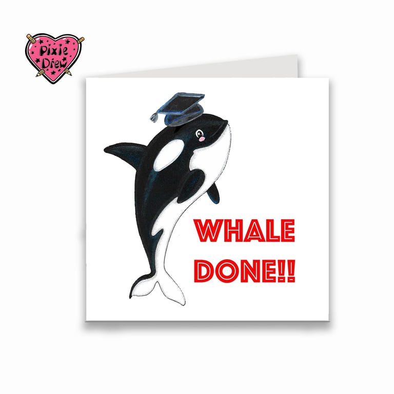 Personalised Whale Graduation Card, Congratulations Card