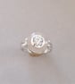 Statement  sterling silver ring with natural quartz and CZ. 925 Silver.  - Image 4