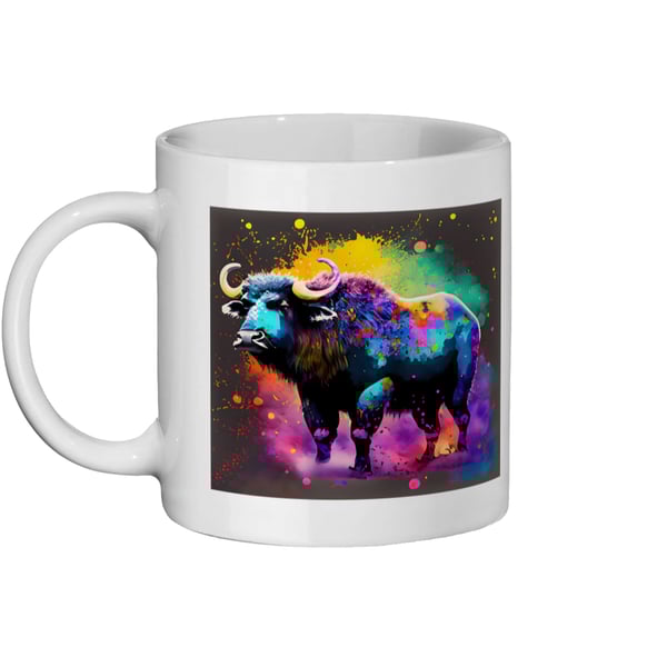 Watercolour Buffalo 2 - Double sided, Bright, Vivid Wildlife Mug