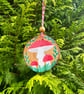 Mushrooms Hand Painted Wood Slice Ornament, Fly Agaric Mushrooms - Image 3