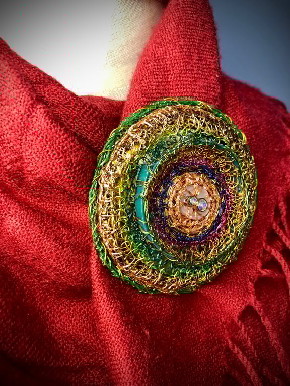 Recycled circle brooch