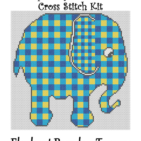 Elephant Parade Cross Stitch Kit Tommy Size Approx 7" x 7"  14 Count Aida