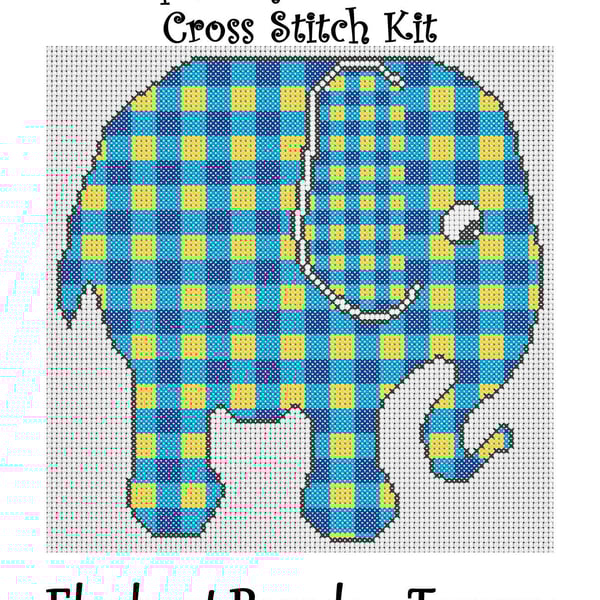 Elephant Parade Cross Stitch Kit Tommy Size Approx 7" x 7"  14 Count Aida