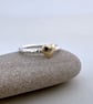 9ct Yellow Gold & Sterling Silver Heart Stacking Ring - Image 4