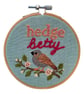 'Hedge Betty' Hand Embroidered Bird Wall Art - 4 Inch - Image 2
