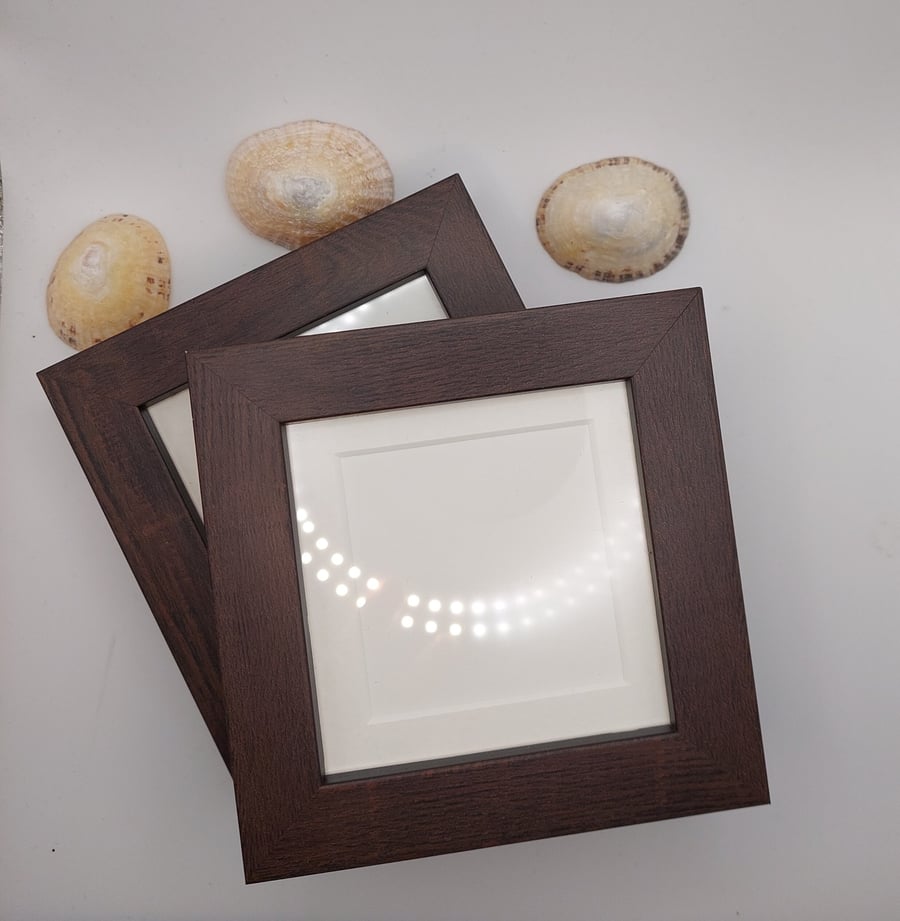 Beige or Brown 9cm x 9cm Frame for 6cm x 6cm Picture – Perfect for Small Photos
