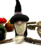 Handmade Halloween Needle Felted Wizard Gonk. White Beard Lavender Accents OOAk - Image 2