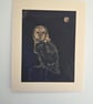 Original Hand-painted Bleach Portrait - Barn Owl