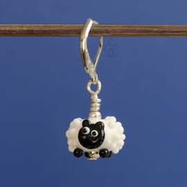 Tiny Glass Sheep Stitch Marker