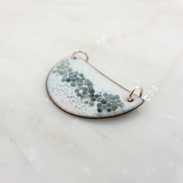 Semi Circle Enamel Pendant