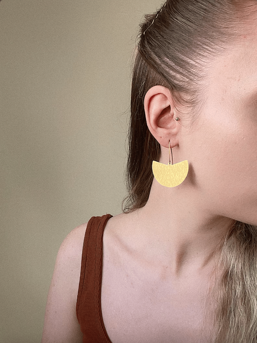 Minimalist brass earrings, gift for her, statement earrings, birthday present