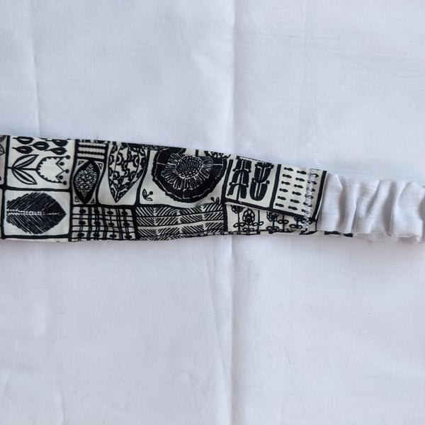 Monochrome black and white patterned hair band, headband