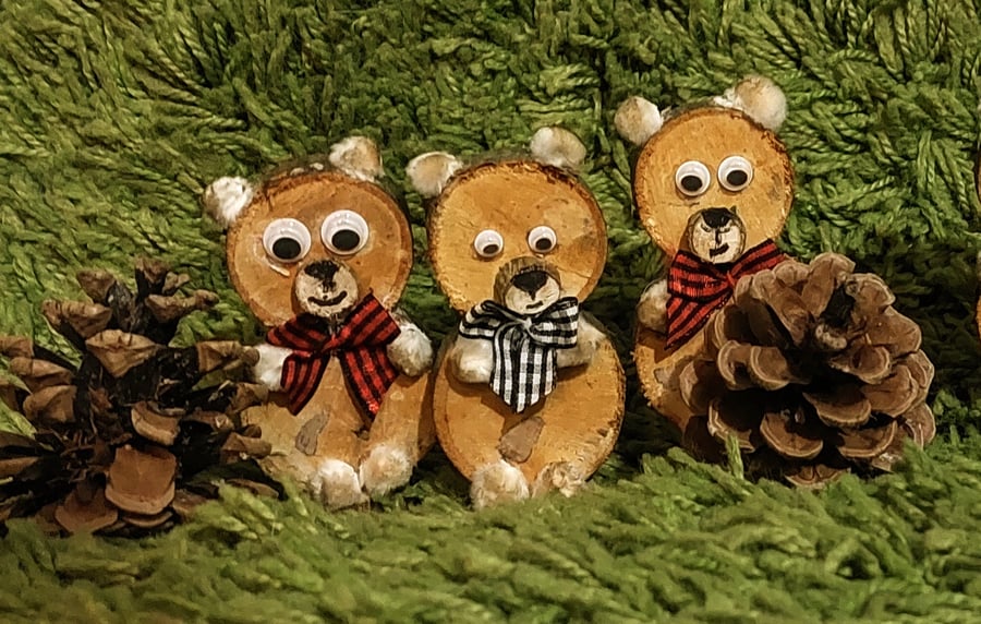 Handmade teddy bear wooden