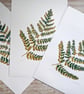 Forest Fern Linoprint, original leaf print linocut, natural botanical art - Image 2
