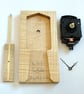 Wooden Pendulum Wall Clock in ripple sycamore & inlaid ebony Squares - Image 6