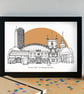 Basingstoke Skyline Art Print - Image 3