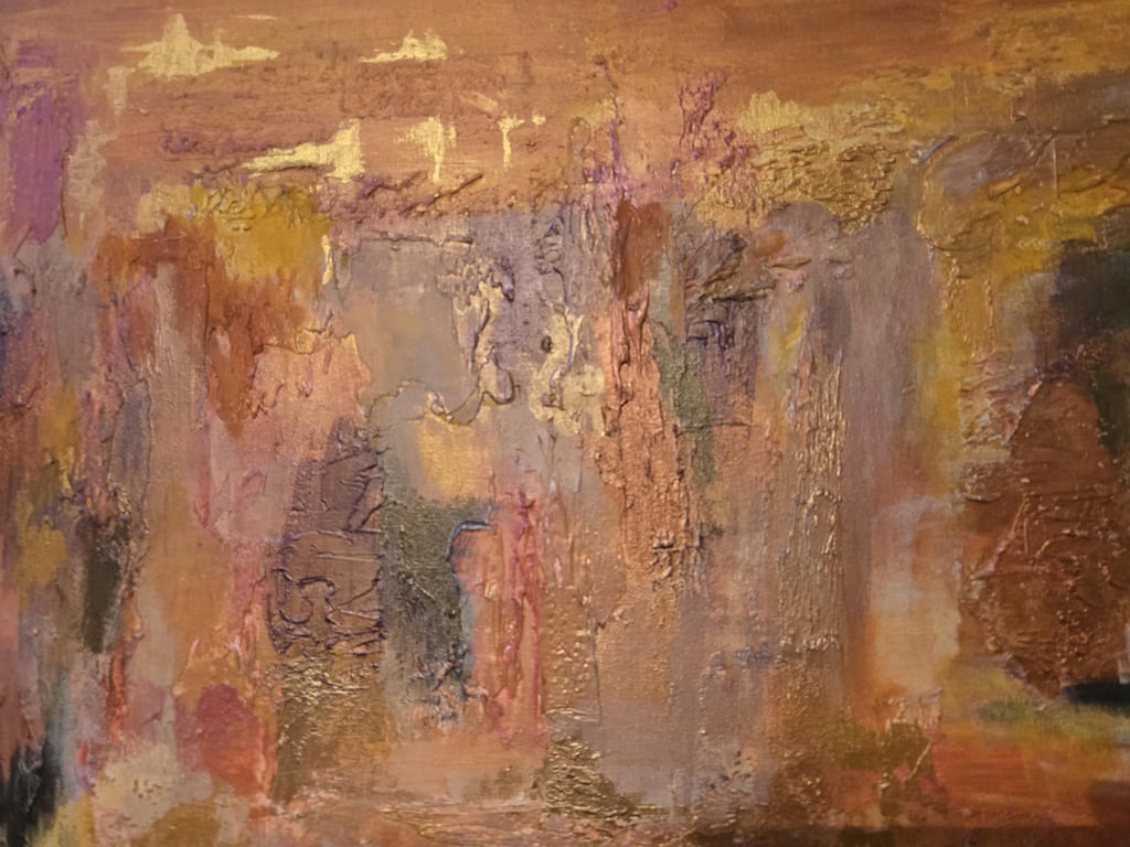 Desert dreams - original abstract acrylic emotional painting on canvas board, te